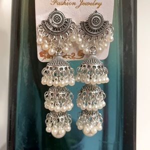 Absolutely beautiful pearl beaded Tassel Earrings